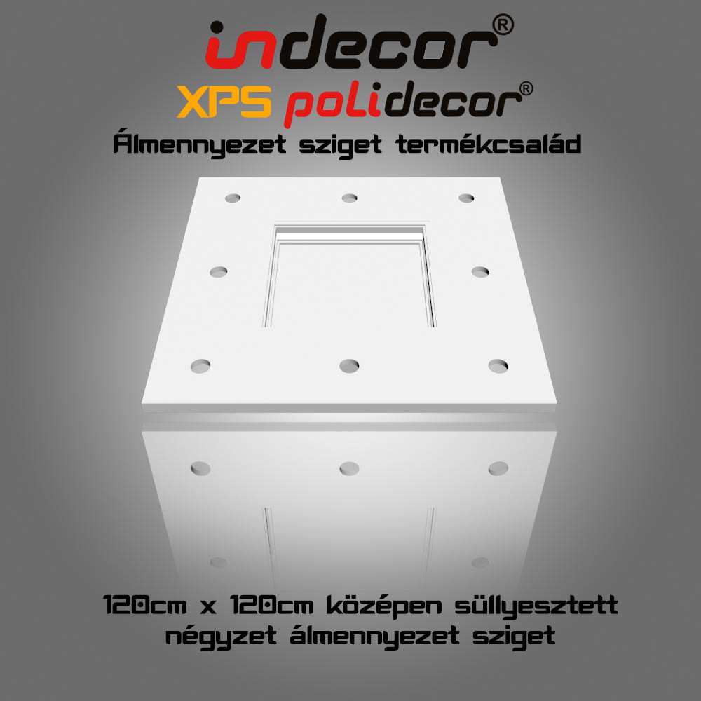 N-120 120cm-es XPS Négyzet álmennyezet sziget