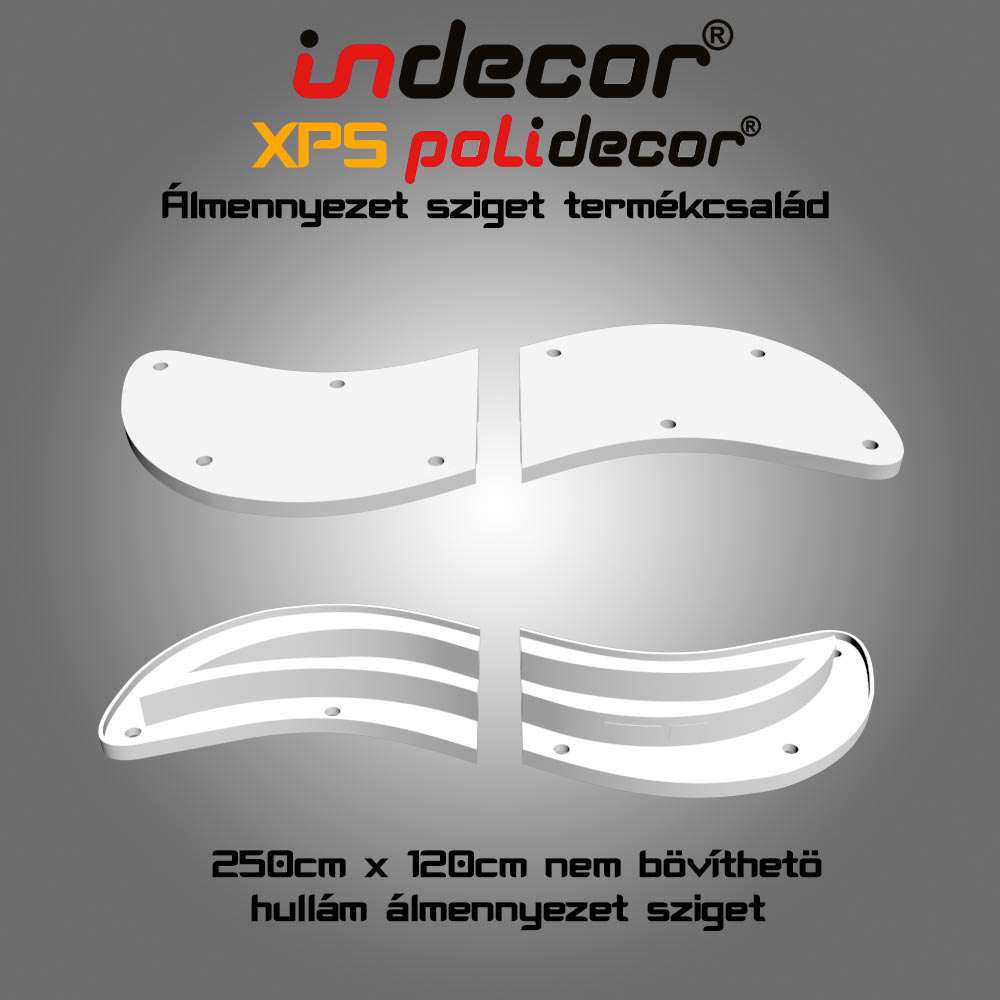 H-250x120 250cm XPS Hullám álmennyezet sziget