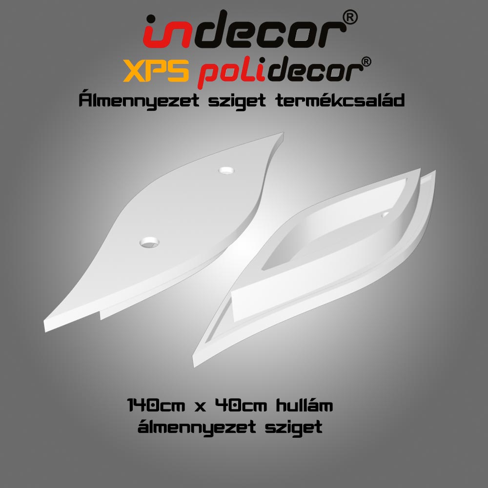 H-140x40 140cm XPS Hullám álmennyezet sziget