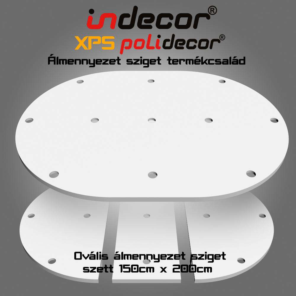 O-200x150-Z 200cm XPS Ovális álmennyezet sziget