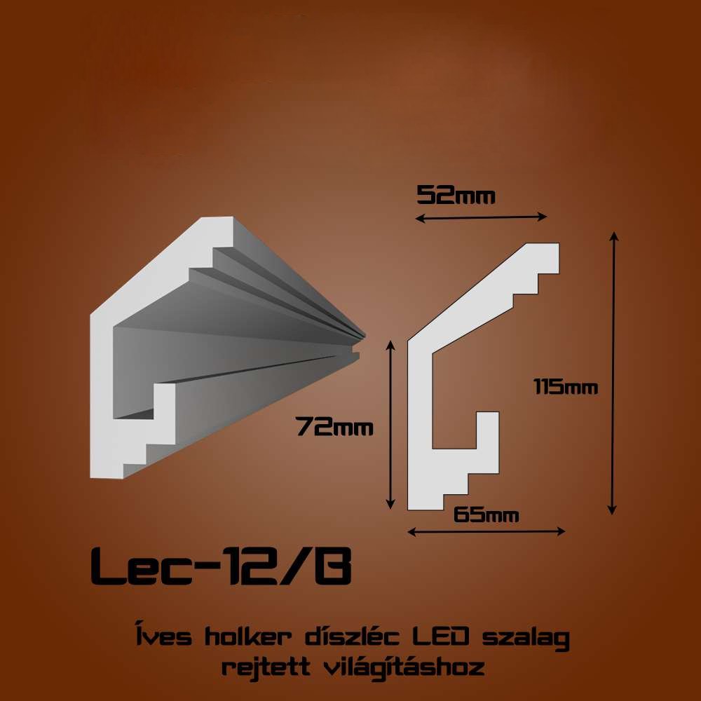 Lec-12B Mennyezeti rejtett világítás díszléc
