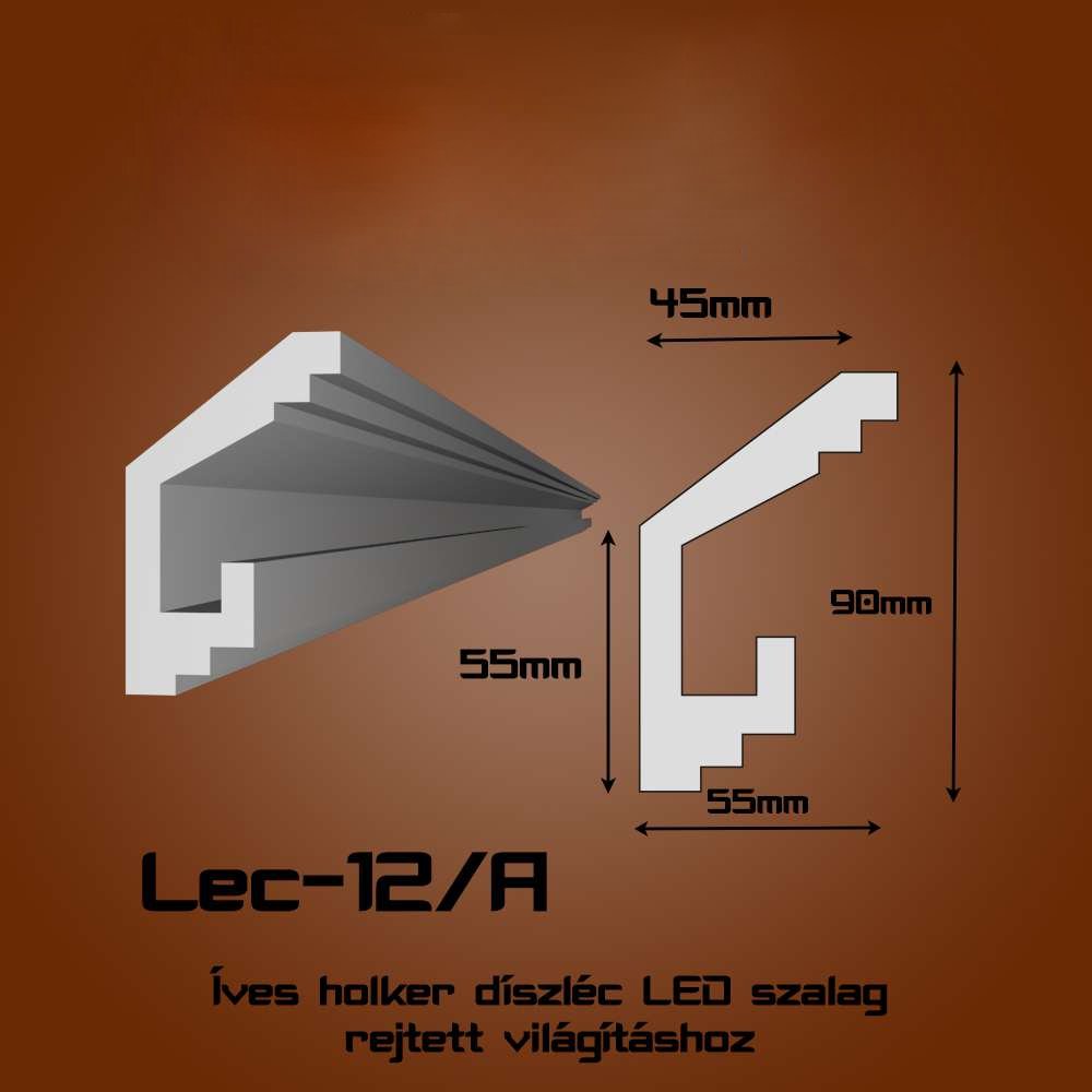 Lec-12A Mennyezeti rejtett világítás díszléc