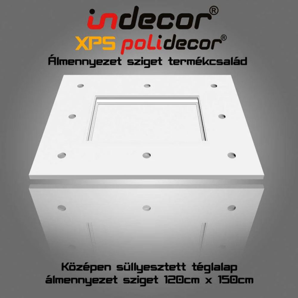 T-150x120 XPS Téglalap álmennyezet sziget