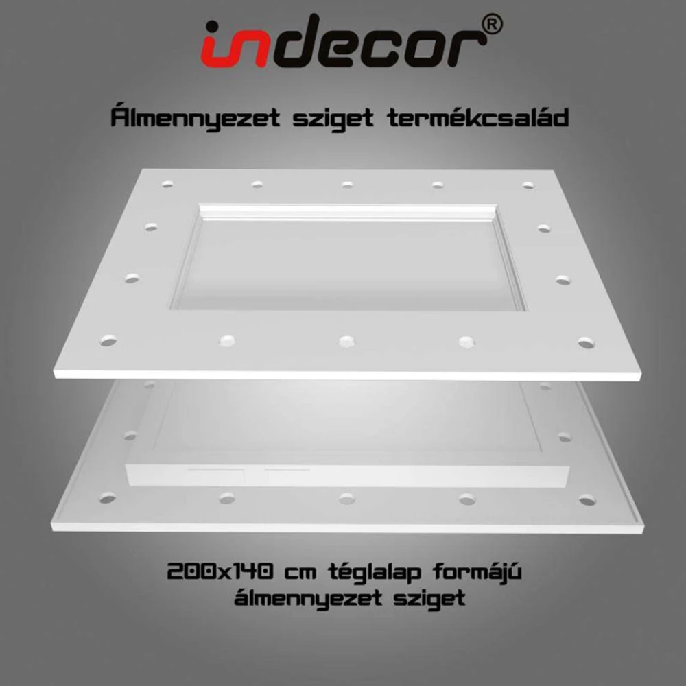 T-200×140 200cm-es XPS Téglalap álmennyezet sziget