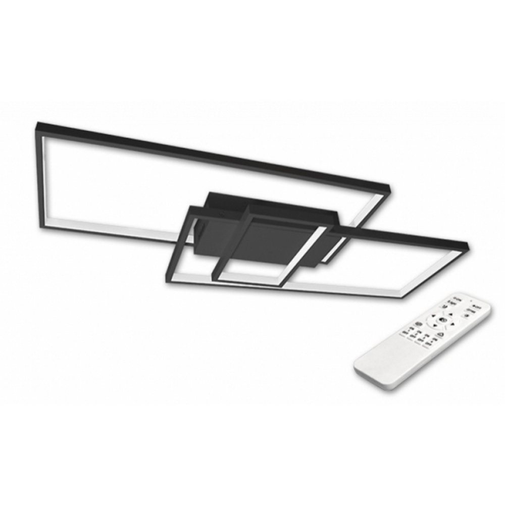 Modern Vela 90W-os 83x36 cm LED távirányítós mennyezeti lámpa fekete